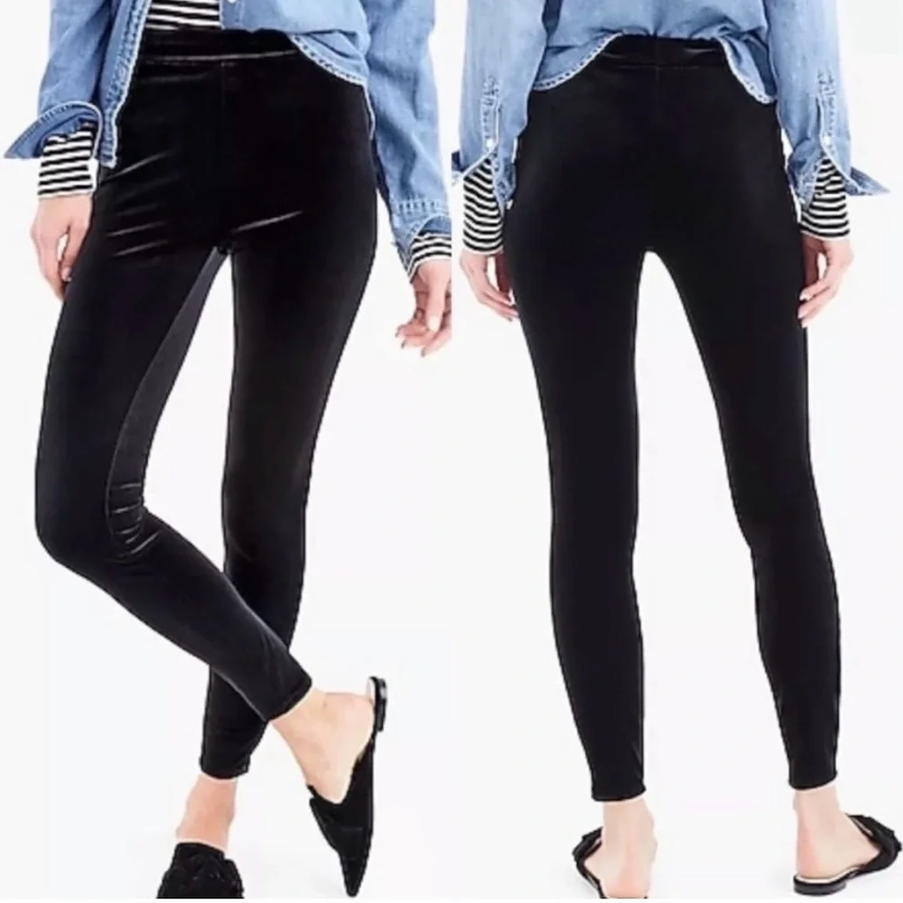 J Crew Black Velvet Leggings
